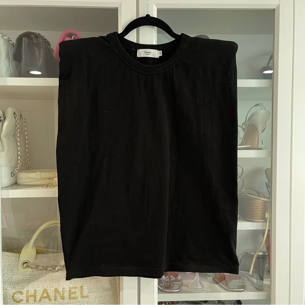 FRANKIE SHOP Padded Shoulder T Shirt XS - Picture 1 of 3